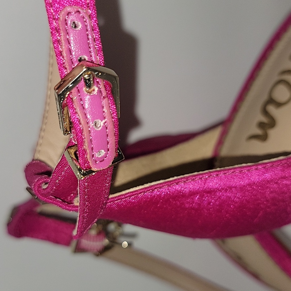 Women's Yaro Silk Block Heel Ankle Strap Sandals Size 8.5 - Picture 6 of 10